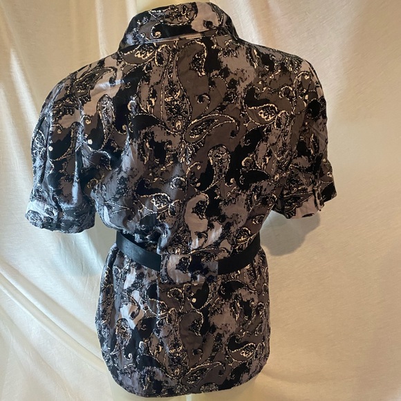 ❗️ Vintage❗️80s Peplum Blouse with Belt - Picture 4 of 5